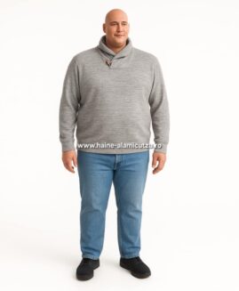 Bluza cu guler inalt 4xl gri