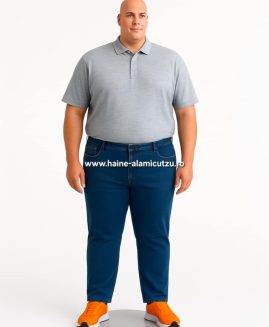 Tricou polo marime mare 6xl albastru