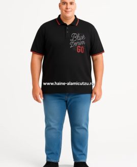 Tricou polo marime mare 6xl negru