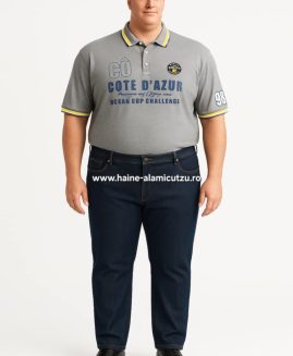 Tricou bumbac polo pique 5xl gri